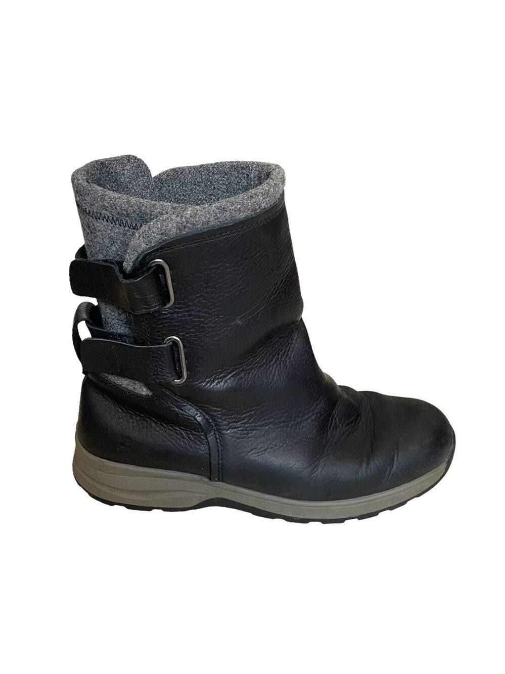 WOOLRICH Black Leather Winter Ankle Boots 10